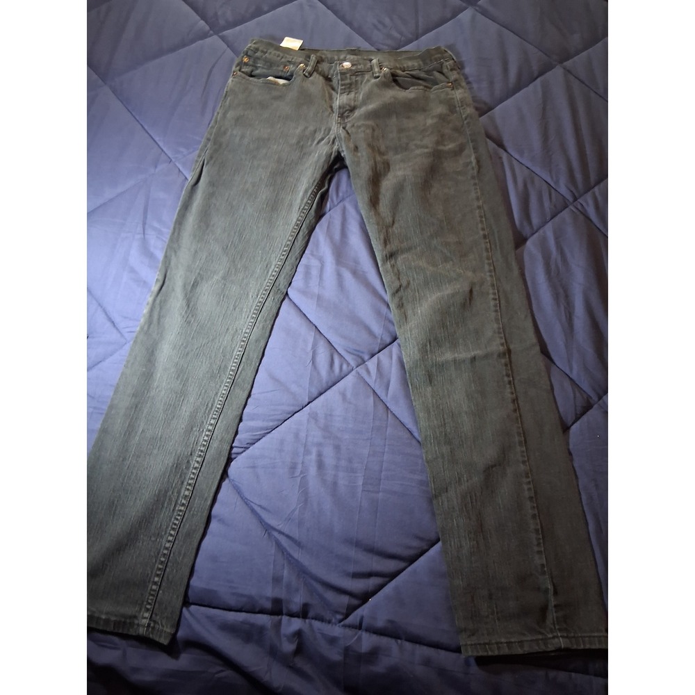 Levis 511 Slim Fit Mens Grey Denim Jeans W34 L34 Dark‎ Wash 511-1256